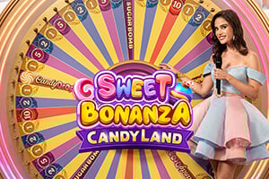 Official Live Shows logo: Sweet Bonanza CandyLand by Pragmatic Play at Big Boost